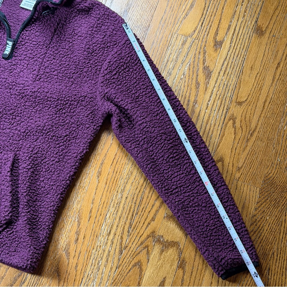 Victoria's Secret PINK Sweatshirt Womens XS Purple Sherpa 1/4 Zip Pullover - Picture 9 of 11